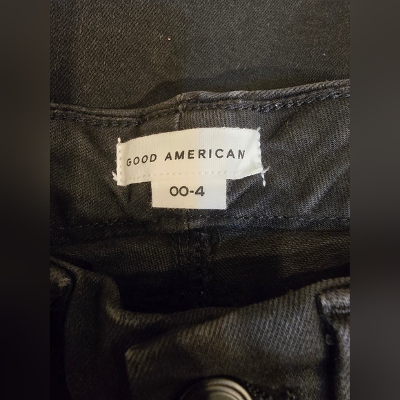 NWT GOOD American WAIST SKINNY JEANS $139 black 00-4 Inseam 29" denim - Picture 7 of 13